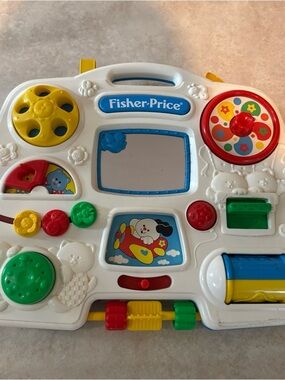 Vintage Fisher Price Crib Activity Center Baby Toy BusyBox Learning 1175 Classic